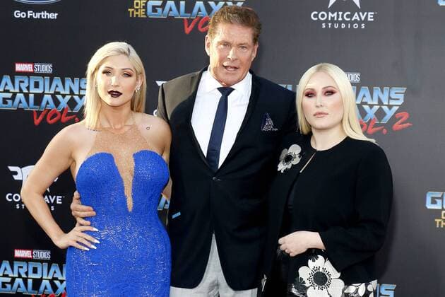 David Hasselhoff und seine Toechter Hayley Hasselhoff und Taylor Ann Hasselhoff bei der Guardians Of The Galaxy Vol. 2 Film Premiere am 19.04.2017 in Hollywood, Los Angeles Guardians Of The Galaxy Vol. 2 Filmpremiere in Hollywood, Los Angeles, 2017 