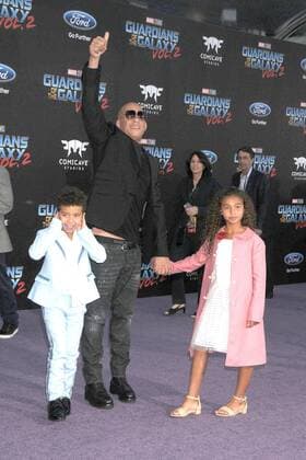 April 19, 2017 - Los Angeles, California, United States - April 19th 2017 - Los Angeles California USA - Actor VIN DIESEL, VINCENT SINCLAIR, HANIA RILEY SINCLAIR at the Guardians of the Galaxy Vol 2 Premiere held at the El Capitan Theate, Hollywood, Los Angeles Los Angeles United States - ZUMAf05_ 20170419_zaf_f05_122 Copyright: xPaulxFentonx