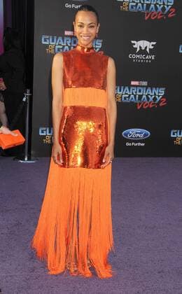 April 19, 2017 - Los Angeles, California, United States - April 19th 2017 - Los Angeles California USA - Actress ZOE SALDANA at the Guardians of the Galaxy Vol 2 Premiere held at the El Capitan Theate, Hollywood, Los Angeles Los Angeles United States - ZUMAf05_ 20170419_zaf_f05_124 Copyright: xPaulxFentonx
