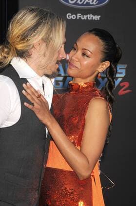 April 19, 2017 - Los Angeles, California, United States - April 19th 2017 - Los Angeles California USA - Actress ZOE SALDANA, MARCO PEREGO at the Guardians of the Galaxy Vol 2 Premiere held at the El Capitan Theate, Hollywood, Los Angeles Los Angeles United States - ZUMAf05_ 20170419_zaf_f05_126 Copyright: xPaulxFentonx