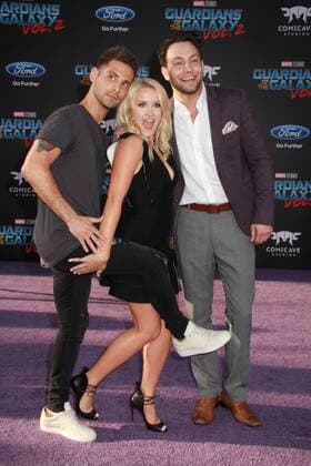 Jean-Luc Bilodeau, Emily Osment, Jonathan Sadowski 04 19 2017 The World Premiere of Guardians of the Galaxy Vol.2 held at The Dolby Theatre in Hollywood, CA  Copyright: xCronos IzumixHasegawax cronoshnw19Apr201783782