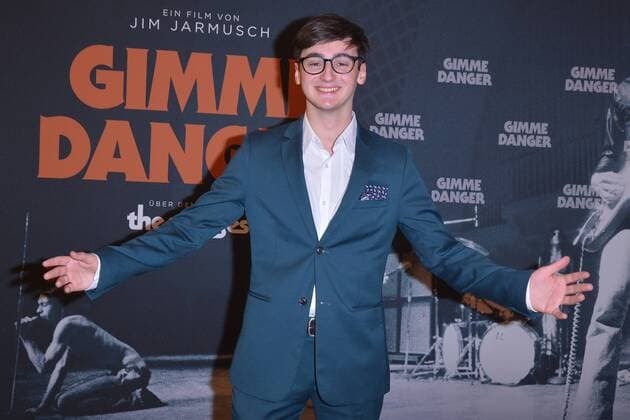 Isaiah Michalski Ankunft Iggy POPs Birthday Bash zum Konzert Kinofilm GIMME DANGER im KIno International in Berlin am 20.04.2017