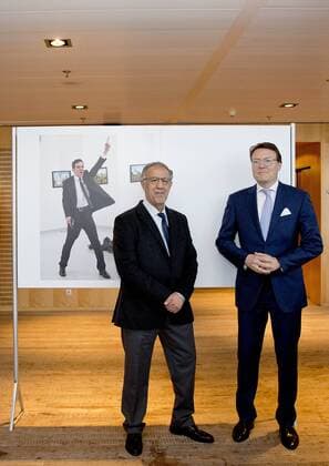 22-04-2017 Amsterdam Prince Constantijn and Princess Laurentien with Burhan Ozbilici during the World Press Photo 2016 award at the muziekgebouw ’t IJ in Amsterdam.  Copyright: xppe nieboerx