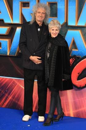 English musician, singer and songwriter Brian May and English actress Anita Dobson attend the Guardians Of The Galaxy Vol. 2 - European Gala Premiere at the Eventim Apollo in London. APRIL 24th 2017  MISx17831