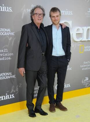 April 24, 2017 - Westwood, CA, United States - 24 April 2017 - Westwood, California - Geoffrey Rush, Johnny Flynn. National Geographic s Premiere screening of Genius held at Fox Theater in Westwood. Photo Credit: AdMedia Westwood United States - ZUMAa123 20170424_zaa_a123_102 Copyright: xBirdiexThompsonx