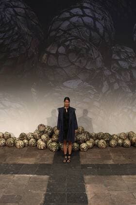 A model presents the creations of Mexican designer Francisco Cancino Yakampot during the third day of the Mexico Mercedes Benz Fashion Week in Mexico City, Mexico, 25 April 2017. MERCEDES BENZ FASHION WEEK IN MEXICO !ACHTUNG: NUR REDAKTIONELLE NUTZUNG!  Copyright: xAlexxCruzx CMX003 20170425-636287507912479693