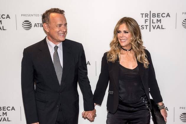 Actor Tom Hanks arrives with his wife Rita Wilson to attend the World Premiere of The Circle at the 2017 Tribeca Film Festival in New York on April 26, 2017. Photo by Enrique Shore Cordon Press  ENRIQUExSHORE Tom Hanks and wife Rita Wilson arrive to World Premiere of The C