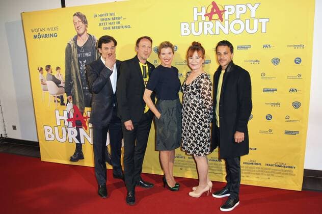 Torben Liebrecht, Wotan Wilke Moehring, Anke Engelke, Ulrike Krumbiegel und Kostja Ullmann bei der Premiere des Kinofilms Happy Burnout im Cinemaxx Dammtor. Hamburg, 26.04.2017 Foto:xH.xHartmannx xFuturexImage