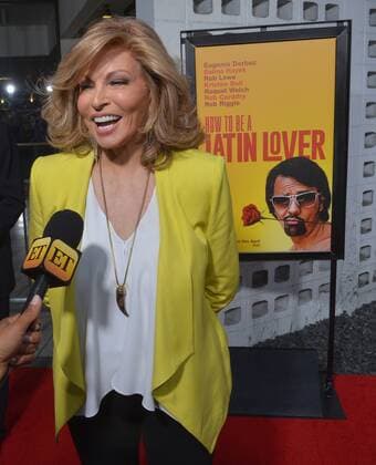 Cast member Raquel Welch attends the premiere of the motion picture comedy How to Be a Latin Lover at the ArcLight Cinerama Dome in the Hollywood section of Los Angeles. Storyline: Finding himself dumped after 25 years of marriage, a man who made a career of seducing rich older women must move in with his estranged sister, where he begins to learn the value of family.  LAP20170426807 JIMxRUYMEN