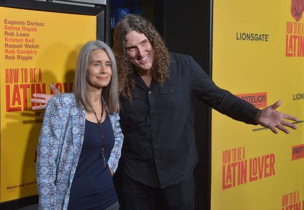 Cast member Weird Al Yankovic and his wife Suzanne Krajewski attend the premiere of the motion picture comedy How to Be a Latin Lover at the ArcLight Cinerama Dome in the Hollywood section of Los Angeles. Storyline: Finding himself dumped after 25 years of marriage, a man who made a career of seducing rich older women must move in with his estranged sister, where he begins to learn the value of family.  LAP20170426803 JIMxRUYMEN