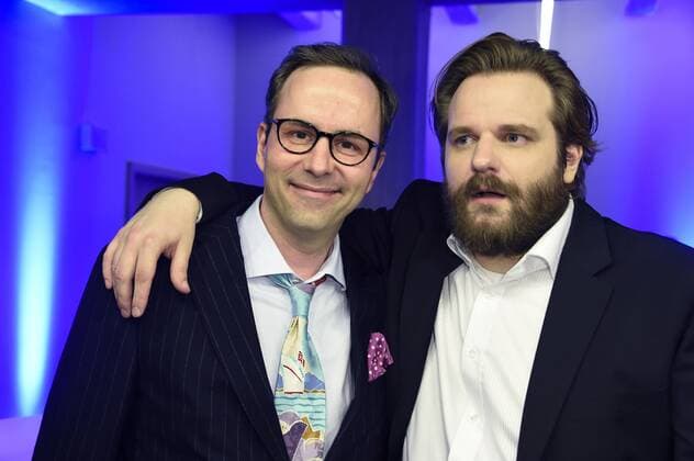 Kurt Krömer und Gronkh Erik Range bei der Verleihung des Deutschen Computerspielpreises 2017 im WECC Westhafen Event & Convention Center. Berlin, 26.04.2017 Foto:xF.xKernx xFuturexImage