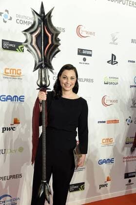 Lina van de Mars bei der Verleihung des Deutschen Computerspielpreises 2017 im WECC Westhafen Event & Convention Center. Berlin, 26.04.2017 Foto:xF.xKernx xFuturexImage