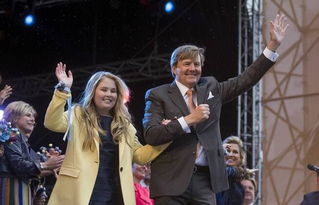 The royal family of the Netherlands celebrates Kingsday this year in Tilburg. The family arrived by train at the station of Tilburg and followed a route through the city where inhabitants presented their city. King Willem-Alexander celebrates his 50th birthday this year. HH POOL Phil Nijhuis  65574959