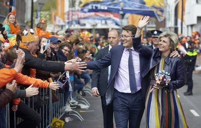 The royal family of the Netherlands celebrates Kingsday this year in Tilburg. The family arrived by train at the station of Tilburg and followed a route through the city where inhabitants presented their city. King Willem-Alexander celebrates his 50th birthday this year. HH POOL Phil Nijhuis  65576145