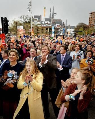 King Willem-Alexander, queen Maxima and princesses Amalia, Ariane and Alexia during Kingsday 2017 in Tilburg. HH POOL Robin van Lonkhuijsen  65574541