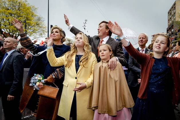 King Willem-Alexander, queen Maxima and princesses Amalia, Ariane and Alexia during Kingsday 2017 in Tilburg. HH POOL Robin van Lonkhuijsen  65576920