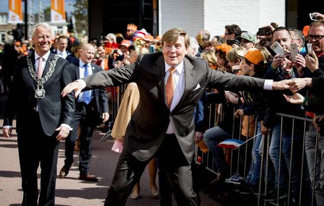 King Willem-Alexander, queen Maxima and princesses Amalia, Ariane and Alexia during Kingsday 2017 in Tilburg. HH POOL Robin van Lonkhuijsen  65576678