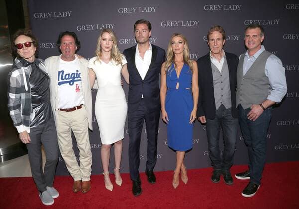 April 26, 2017 - Los Angeles, CA, United States - 26 April 2017 - Los Angeles, California - G Tom Mac, Billy Sherry, Carolyn Stotesbery, Chris Meyer, Natalie Zea, John Shea, Jimmy Cummings. Premiere Of Pataphysical Production s Grey Lady held at The Landmark. Photo Credit: AdMedia Los Angeles United States - ZUMAa123 20170426_zaa_a123_489 Copyright: xAdmediax