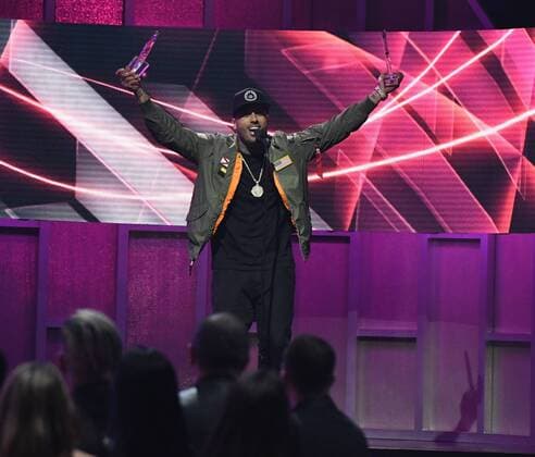 Latin artist Nicky Jam accepting award during the 2017 Billboard Latin Music Awards and Show at the Bank United Center, University of Miami, Miami, Florida on April 27, 2017.  MIA20170427201 GARYxIxROTHSTEIN