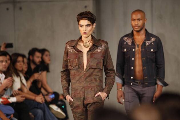 Models present the creations of Mexican designer Anuar Layon during the Mexico Fashion Week in Mexico City, Mexico, 27 April 2017. MEXICO FASHION WEEK !ACHTUNG: NUR REDAKTIONELLE NUTZUNG!  Copyright: xAlexxCruzx MEX003 20170428-636289509708971839