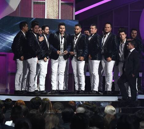 Latin artist Banda Sinaloense MS de Sergio Lizárraga accepting award during the 2017 Billboard Latin Music Awards and Show at the Bank United Center, University of Miami, Miami, Florida on April 27, 2017.  MIA20170427248 GARYxIxROTHSTEIN