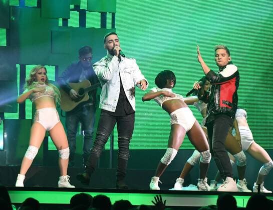 Latin artist Guerra de Idolos performs during the 2017 Billboard Latin Music Awards and Show at the Bank United Center, University of Miami, Miami, Florida on April 27, 2017.  MIA20170427253 GARYxIxROTHSTEIN