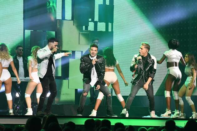Latin artist Guerra de Idolos performs during the 2017 Billboard Latin Music Awards and Show at the Bank United Center, University of Miami, Miami, Florida on April 27, 2017.  MIA20170427255 GARYxIxROTHSTEIN
