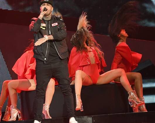 Latin artist Nicky Jam performs during the 2017 Billboard Latin Music Awards and Show at the Bank United Center, University of Miami, Miami, Florida on April 27, 2017.  MIA201704272673 GARYxIxROTHSTEIN