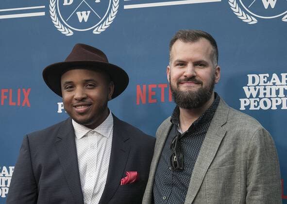 April 27, 2017 - Los Angeles, California, U.S - Justin Simien and guest at the premiere of Netflix s Dear White People held at Downtown Independent on Thursday April 27, 2017 in Los Angeles, California. Los Angeles U.S. - ZUMAp124 20170427_zaa_p124_071 Copyright: xArianaxRuizx