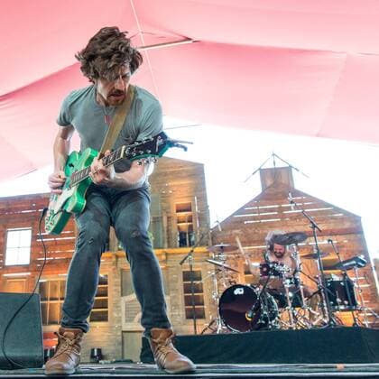 April 29, 2017 - Indio, California, U.S - KEVIN MCKEOWN and ERIC OWEN of Black Pistol Fire during Stagecoach Music Festival in Indio, California Indio U.S. - ZUMAs135 20170429_zap_s135_016 Copyright: xDanielxDeSloverx
