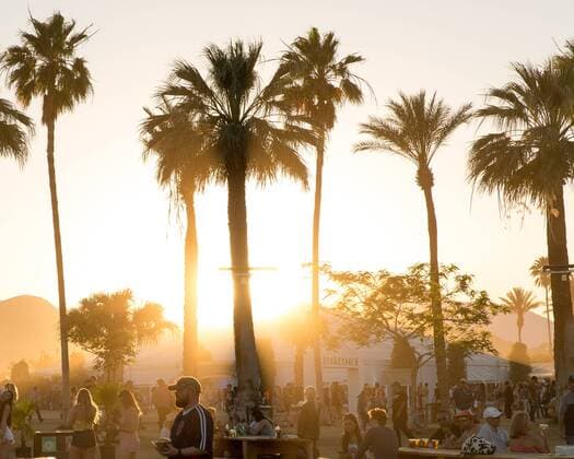 April 29, 2017 - Indio, California, U.S - Golden sunset behind the palm trees during Stagecoach Music Festival in Indio, California Indio U.S. - ZUMAs135 20170429_zap_s135_065 Copyright: xDanielxDeSloverx