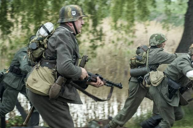April 29, 2017 - Sofia, Bulgaria - Reenactment near Sofia, Bulgaria, on 29 April 2017 of the Battle of the Transdanubian Hills during the World War II, a defensive operation of the Bulgarian Army against German Wehrmacht forces who were trying to capture the north bank of the Drava river. Sofia Bulgaria  - ZUMAn230 20170429_zaa_n230_761 Copyright: xHristoxVladevx