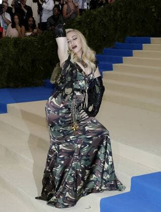 Madonna arrives on the red carpet at the Costume Institute Benefit at The Metropolitan Museum of Art celebrating the opening of Rei Kawakubo Comme des Garcons: Art of the In-Between in New York City on May 1, 2017.  NYP20170501547 JOHNxANGELILLO