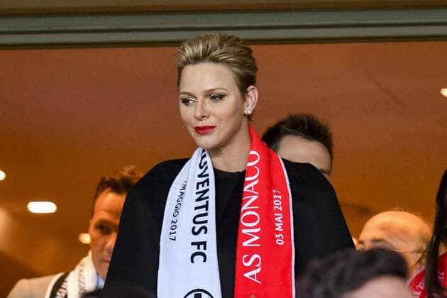 Femme d Albert II de Monaco Charlene Wittstock CELEBRITES : AS Monaco vs Juventus de Turin - Ligue des champions - 1 2 finale - 03 05 2017 NorbertScanella Panoramic 