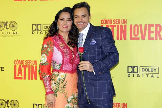 May 4, 2017 - Mexico - EUM20170504ESP24.JPG.CIUDAD DE MEXICO CinemaCine-Como ser un latin lover.- Los actores Salma Hayek y Eugenio Derbez en la presentacion del filme que protagonizan, Como ser un latin lover, 3 de mayo de 2017, Teatro Metropolitan. Foto: Agencia EL UNIVERSALCarlos MejiaJMA. Mexico  - ZUMAu78_ 20170504_zaf_u78_036 Copyright: xElxUniversalx