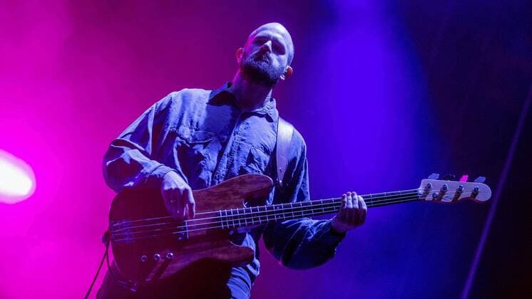 Bass and chours of the British music band White Lies Charles Cave during a concert of the WAM (We Are Murcia) Music Festival at La Fica fairgrounds in Murcia, Spain, 05 May 2017. FIRST DAY OF THE WAM MUSIC FESTIVAL IN MURCIA !ACHTUNG: NUR REDAKTIONELLE NUTZUNG!  Copyright: xMarcialxGuillénx MUR001 20170506-636296289718356809