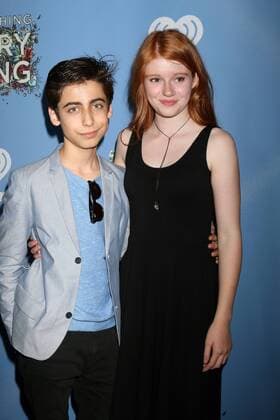 May 6, 2017 - Los Angeles, CA, USA - LOS ANGELES - MAY 6: Aidan Gallagher, Hannah McCloud at the Everything, Everything Premiere on the TCL Chinese 6 Theater on May 6, 2017 in Los Angeles, CA Los Angeles USA - ZUMAb170 20170506_zap_b170_002 Copyright: xKayxBlakex