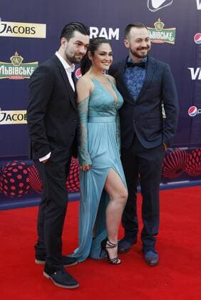 May 7, 2017 - Kiev, Ukraine - Timebelle from Switzerland pose during the Red Carpet ceremony of the Eurovision song Contest, in Kiev, 7 May, 2017. The Eurovision Song Contest (ESC) 2017 will contest consist of two semi-finals that will be held on 9 and 11 May and a grand final that will take place on 13 May at the International Exhibition Centre in Kiev. Kiev Ukraine  - ZUMAn230 20170507_zaa_n230_308 Copyright: xStrx