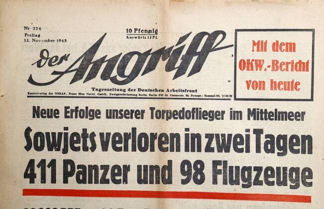 Alte Zeitungen GER, 20170506,Symbol, Alte Zeitungen aus den Jahren 1938-1945 , Der Angriff