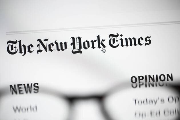 Hong Kong: The New York Times English digital logo A logo of The New York Times shows on the computer on May 8, 2017. The New York Times is an American daily newspaper first published on September 18, 1851. They also expand their business in online and mobile market.  ChanxLongxHei