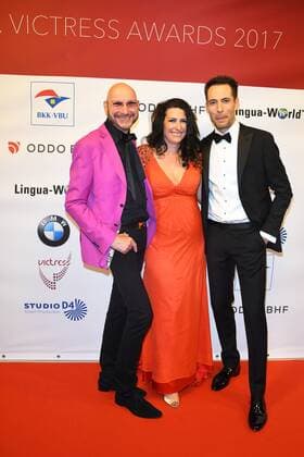 Ralph Morgenstern, Sonja Fusali, Alexander Mazza bei der 12. VICTRESS Gala anlaesslich der Verleihung des Victress Award, mit Natalia Woerner, Victress of The Year Award 2017 in Berlin am 08.05.2017