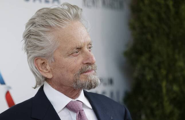 Michael Douglass arrives on the red carpet at the 44th Chaplin Award Gala honoring Robert De Niro at David H. Koch Theater at Lincoln Center on May 8, 2017 in New York City.  NYP20170508107 JOHNxANGELILLO