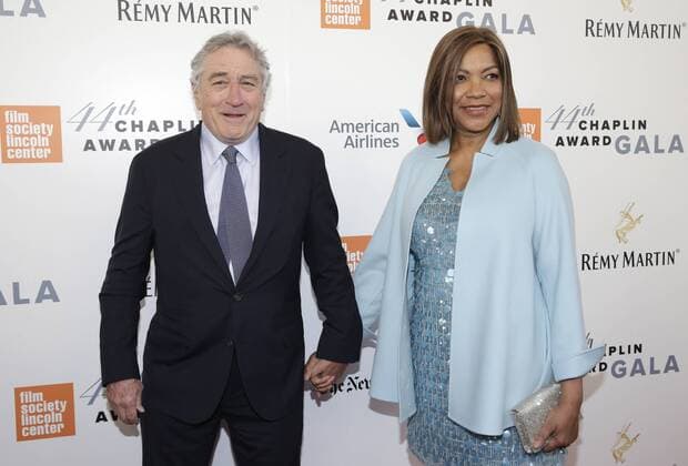Robert De Niro and Grace Hightower arrive on the red carpet at the 44th Chaplin Award Gala honoring Robert De Niro at David H. Koch Theater at Lincoln Center on May 8, 2017 in New York City.  NYP20170508118 JOHNxANGELILLO