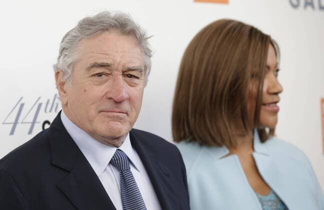 Robert De Niro and Grace Hightower arrive on the red carpet at the 44th Chaplin Award Gala honoring Robert De Niro at David H. Koch Theater at Lincoln Center on May 8, 2017 in New York City.  NYP20170508144 JOHNxANGELILLO