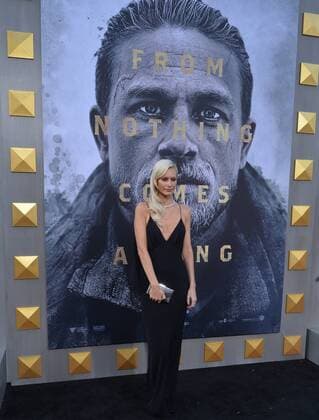 Cast member Poppy Delevingne attends the premiere of the motion picture fantasy King Arthur: Legend of the Sword at TCL Chinese Theatre in the Hollywood section of Los Angeles on May 8, 2017. Storyline: Robbed of his birthright, Arthur comes up the hard way in the back alleys of the city. But once he pulls the sword from the stone, he is forced to acknowledge his true legacy - whether he likes it or not.  LAP20170508908 JIMxRUYMEN