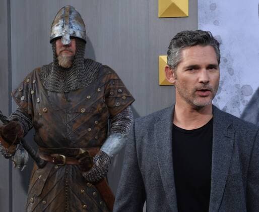 Cast member Eric Bana attends the premiere of the motion picture fantasy King Arthur: Legend of the Sword at TCL Chinese Theatre in the Hollywood section of Los Angeles on May 8, 2017. Storyline: Robbed of his birthright, Arthur comes up the hard way in the back alleys of the city. But once he pulls the sword from the stone, he is forced to acknowledge his true legacy - whether he likes it or not.  LAP20170508924 JIMxRUYMEN
