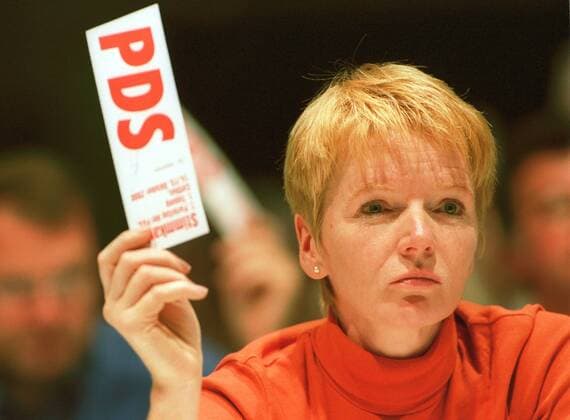 Gabi Zimmer, PDS - Parteivorsitzende. Cottbus, den 13.10.2000, Cottbus Deutschland Copyright: xNicolexMaskusx