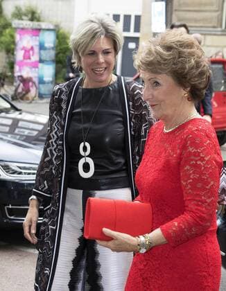 09-05-2017 Amsterdam Princess Margriet and Princess Laurentien during the award ceremony of the ECF award for culture in Paradiso in Amsterdam. Laureates this year are: musician Luc Mishalle (Brussels), visual artist Marina Naprushkina (Berlin), writer and journalist Asli Erdogan (Istanbul) and writer and scientist Navid Kermani (Cologne)  Copyright: xppe werfx