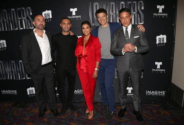 May 9, 2017 - Los Angeles, CA, United States - 09 May 2017 - Los Angeles, California - Ricardo de Montreuil, Gabriel Chavarria, Eva Longoria, Theo Rossi, Guest. Premiere Of BH Tilt s Lowriders Held at Regal LA LIVE Stadium. Photo Credit: Faye Sadou AdMedia Los Angeles United States - ZUMAa123 20170509_zaa_a123_105 Copyright: xFayexSadou Admediax