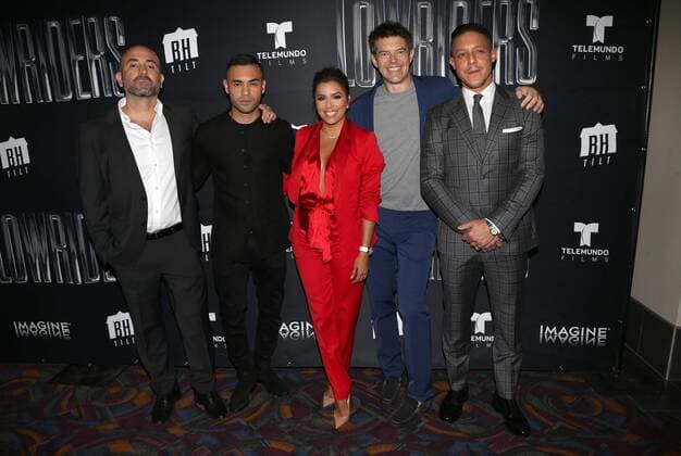 May 9, 2017 - Los Angeles, CA, United States - 09 May 2017 - Los Angeles, California - Ricardo de Montreuil, Gabriel Chavarria, Eva Longoria, Theo Rossi, Guest. Premiere Of BH Tilt s Lowriders Held at Regal LA LIVE Stadium. Photo Credit: Faye Sadou AdMedia Los Angeles United States - ZUMAa123 20170509_zaa_a123_113 Copyright: xFayexSadou Admediax